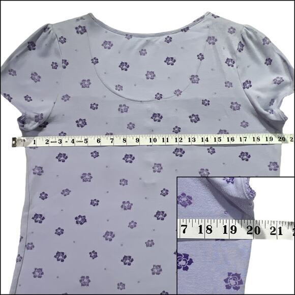 Croft & Barrow Intimates Short Sleeve Purple Lavender Floral Nightgown Medium - Picture 9 of 11
